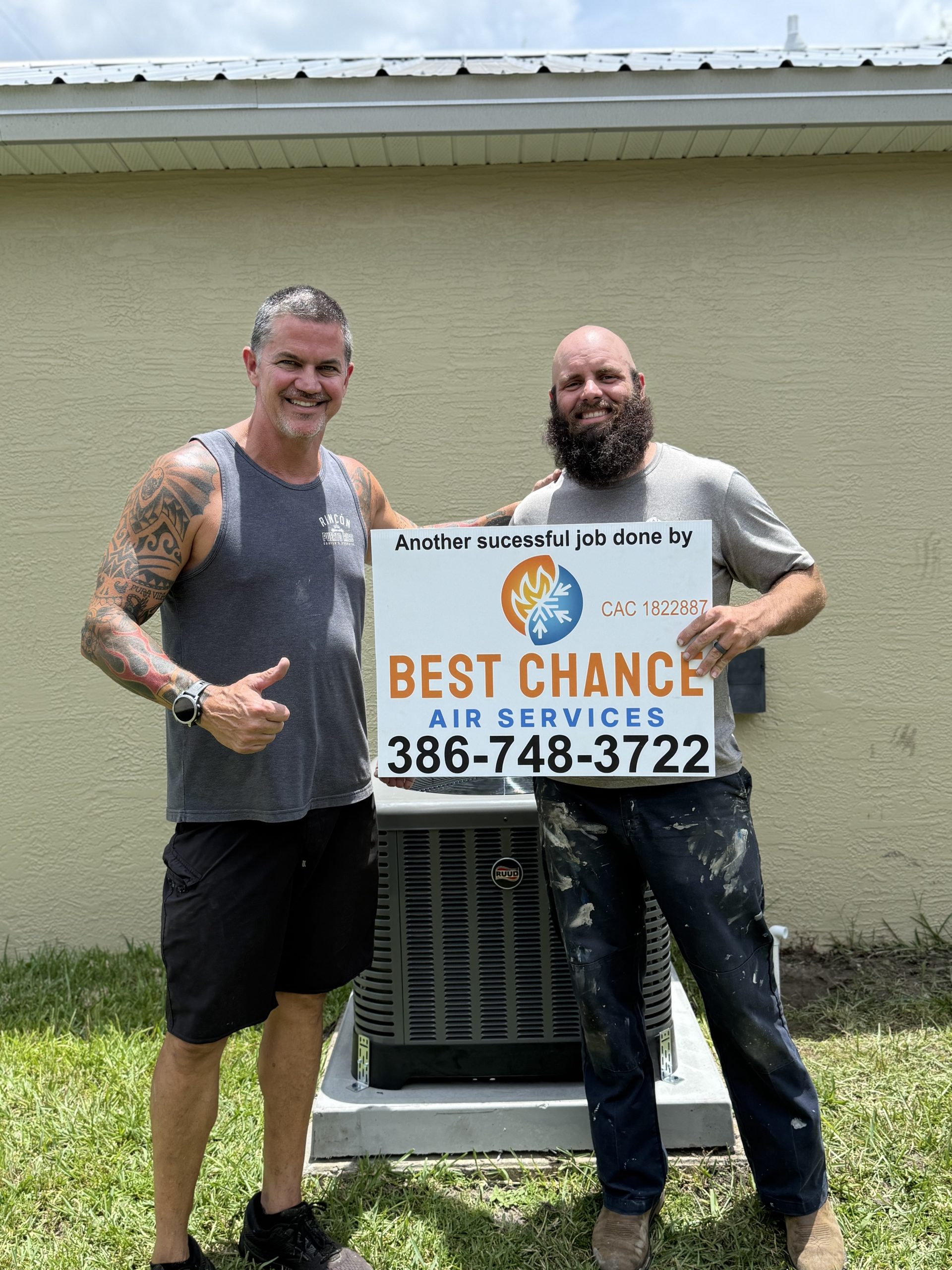 Best Chance Air Services completing a large commercial HVAC installation with crane